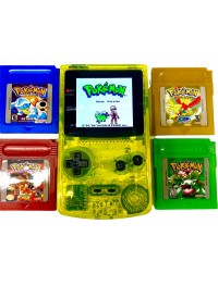 Neon Lime Gameboy Color w/XL 2.6 Inch Backlight Screen Bundle