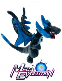 Mega Evolution Charizard Black Blue 10 Inch Plush Stuffed Pose-able Toy